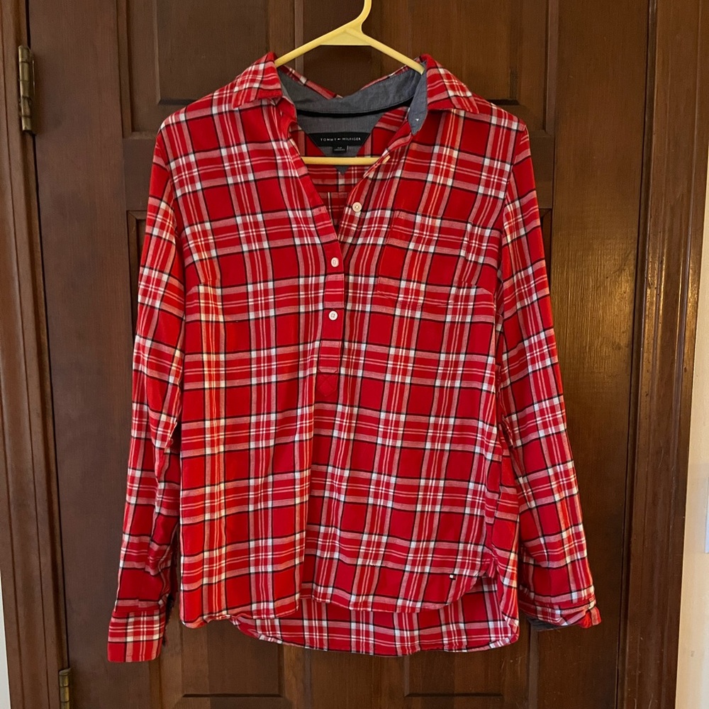 Tommy Hilfiger plaid pullover shirt.